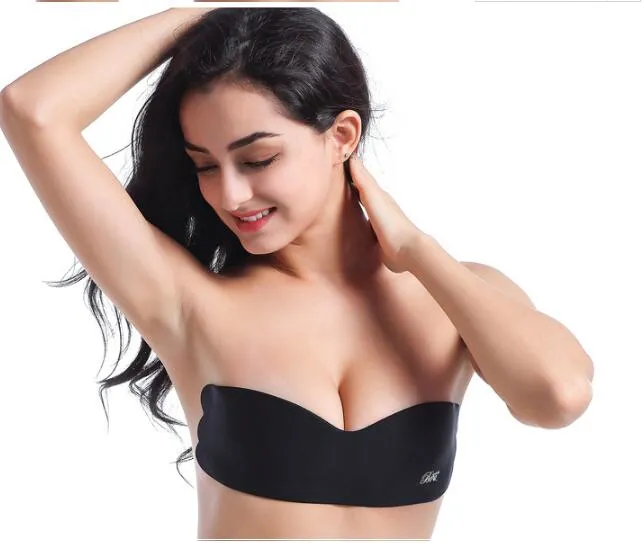 DHL free Intimo reggiseno invisibile in silicone monopezzo. Tipo di regolazione sexy. Adesivi per petto in pasta di seno raccolti traspiranti e senza soluzione di continuità