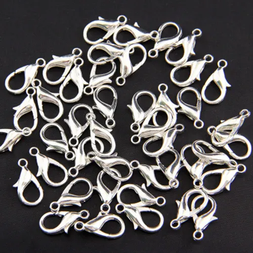 Silver Plated Metal Clasps Jewerly Making Tool Jewellery accessories Jewelry Part DIY Craft 10mm 16mm 200pieces/Lot