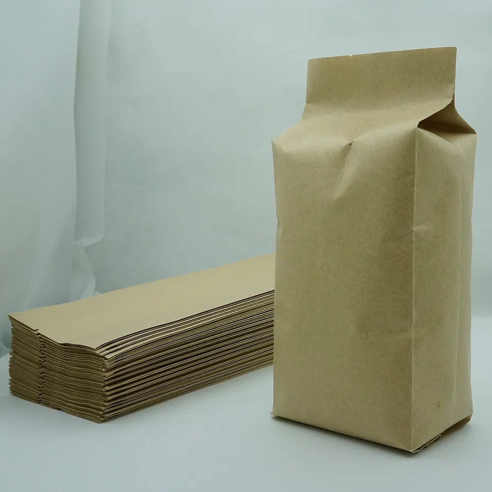 Papel Kraft Brown Oragan balão auto-pe, 100pcs / 6.5x22cm francesa Baguette Bolsa de armazenamento, Paper Craft Bellows bolso Top Abrir pacote Food