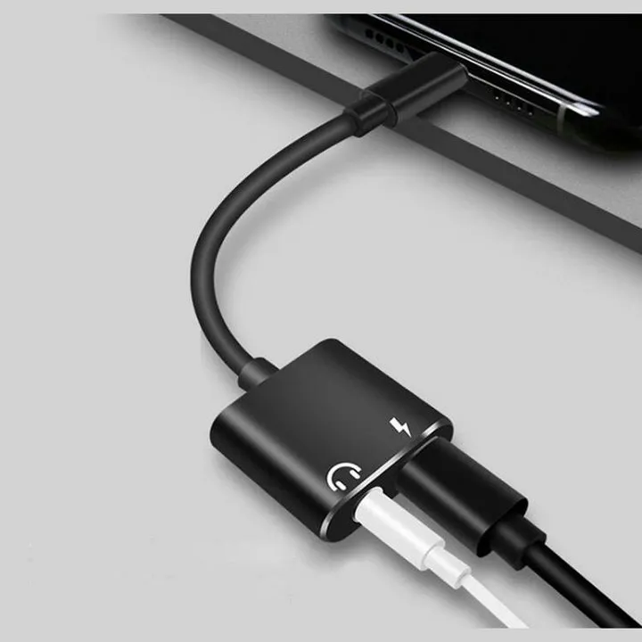 Adaptateur chargeur 2 en 1, prise Aux 3.5mm, écouteurs, câble séparateur audio, charge de musique, pour Huawei Samsung Xiaomi Type-C, haute qualité