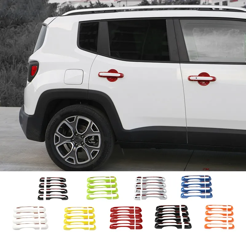 2016-2018 Jeep Renegade ABS Black Exterior Door Handle Covers Trim  Accessories