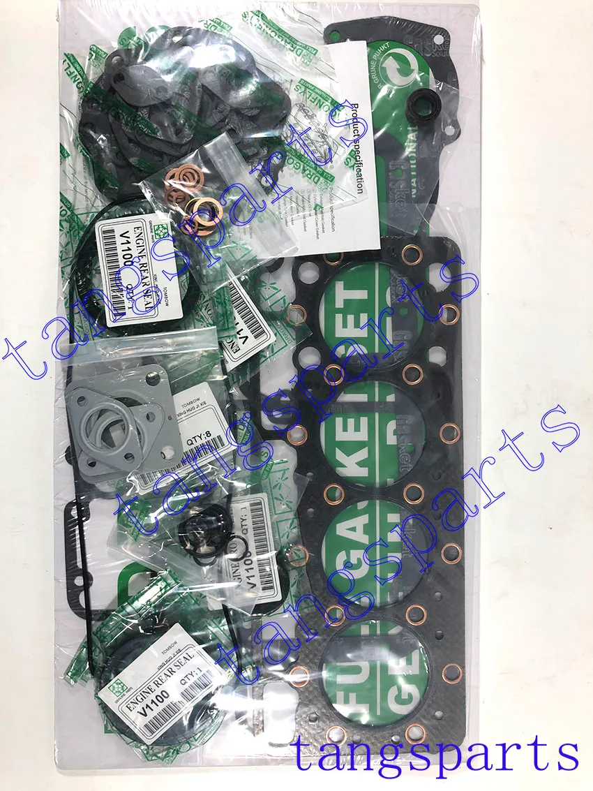 Kit de vedação do motor V1100 para Kubota escavadeira carregador de empilhadeira trator caminhão peças do kit do motor diesel