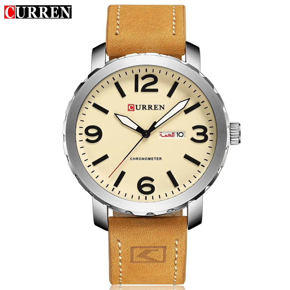 CURREN Men's Watch Leather Strap Quartz Wristwatch Casual Business Date Waterproof Male Clock Relogio Masculino Montre Homme2339