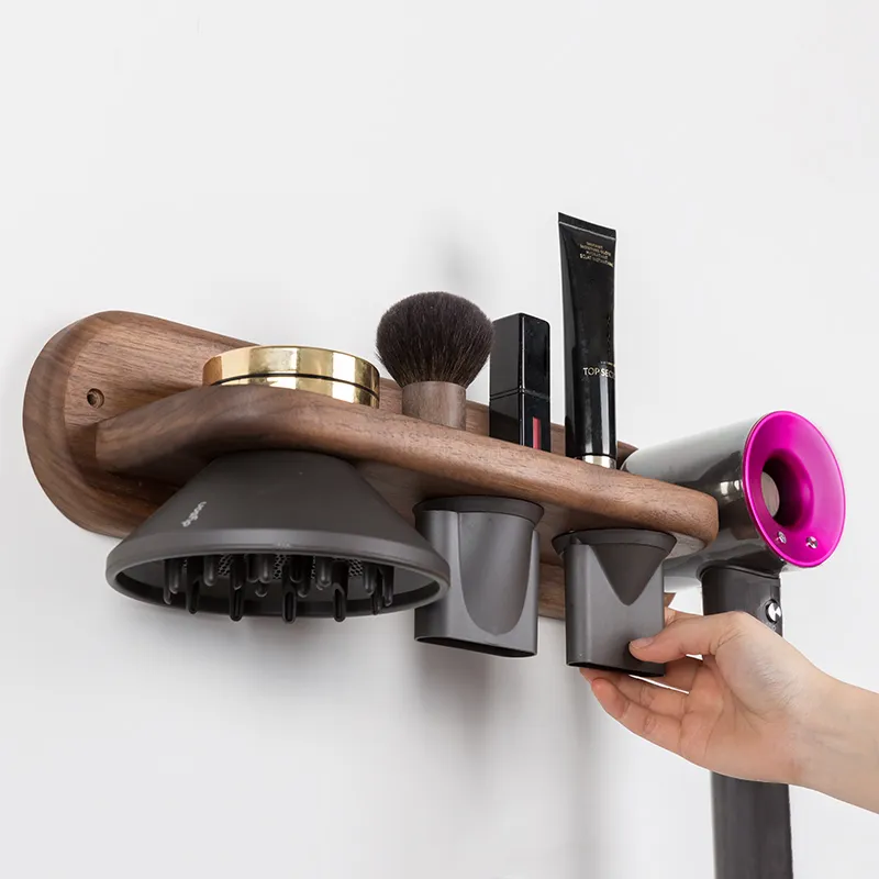 Freeshipping Hair Dryer Holder Hair Blow Dryer Holder Rack Bathroom Racks Wall Mount Hair Dryer Storage Shelf