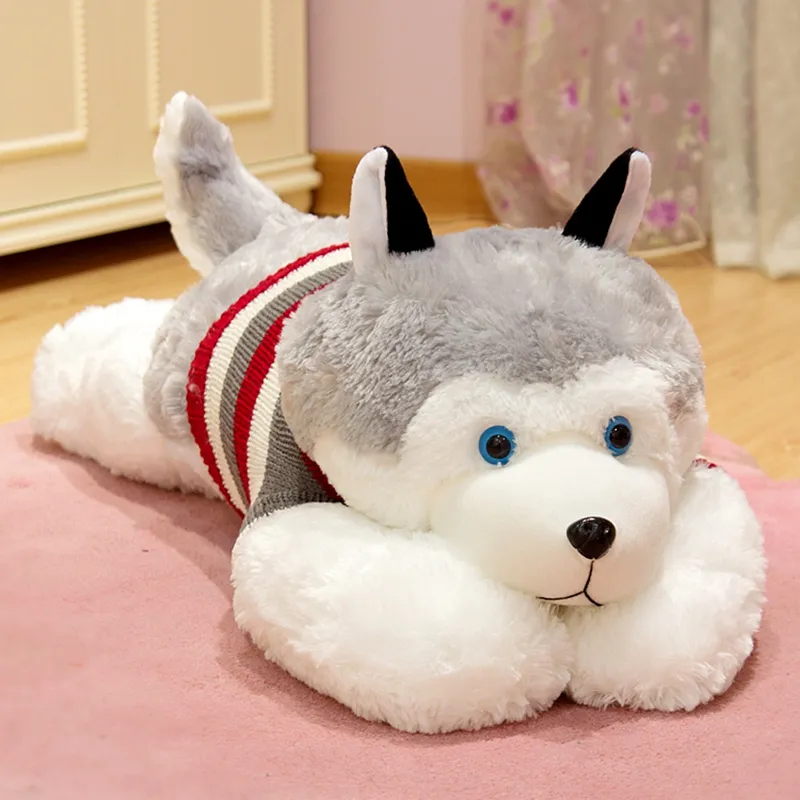 Acheter peluche geante chien husky pas cher I peluche bébé, femme, homme