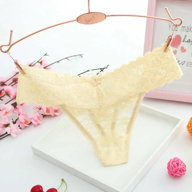Sexy Underwear  Low Waist Lace Panties Briefs Bowknot Transparent G  String T Back Lingerie Women Clothes Mujeres Ropa Interior Drop Ship From  Harrypotter_jewelry, $1.36