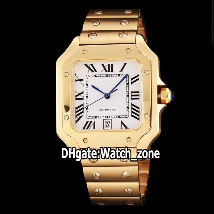 43mm XL サイズ WGSA0009 腕時計 ホワイト ダイヤル アジアン 2813 自動巻き メンズ ウォッチ 18K ゴールド スチール ブレスレット 高品質 スポーツ Watch_zone