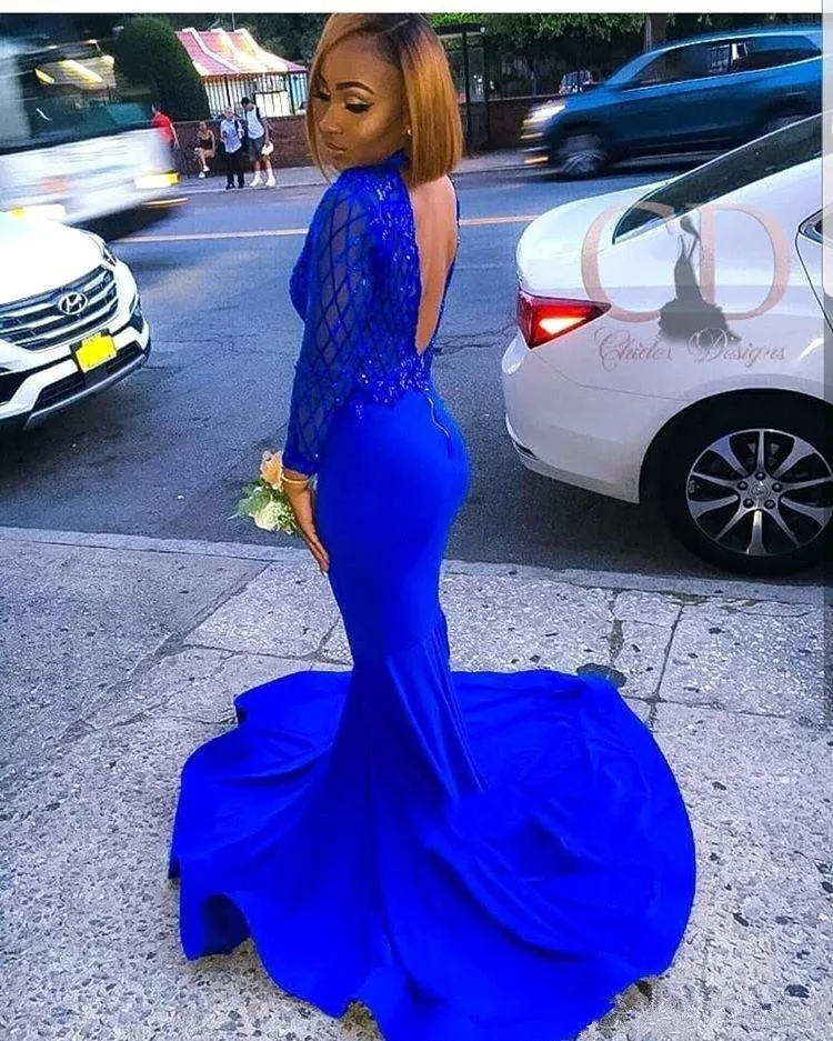 Long gown on sale design royal blue