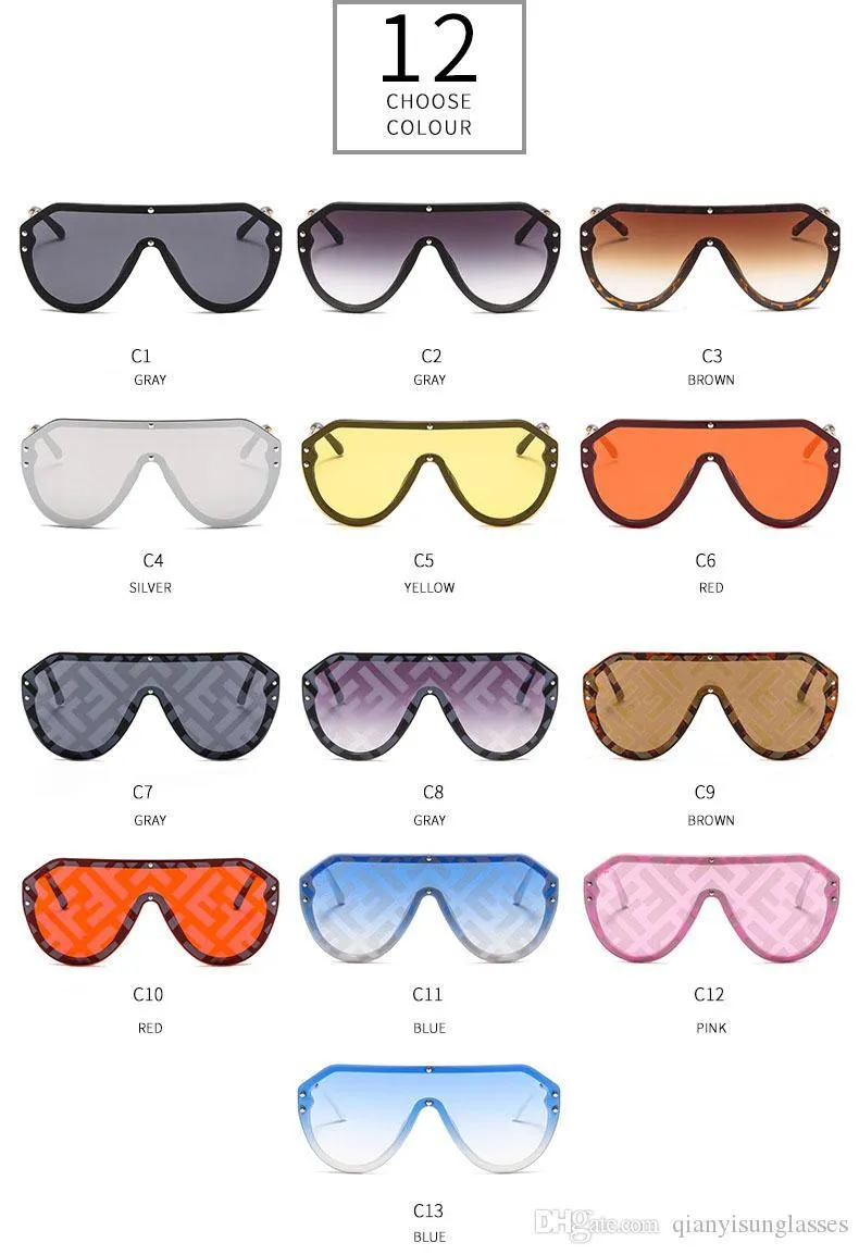 2019 sunglasses Oversized Sunglasses womens sunglasses Siamese personality colorful fashion match cool sun glasses 