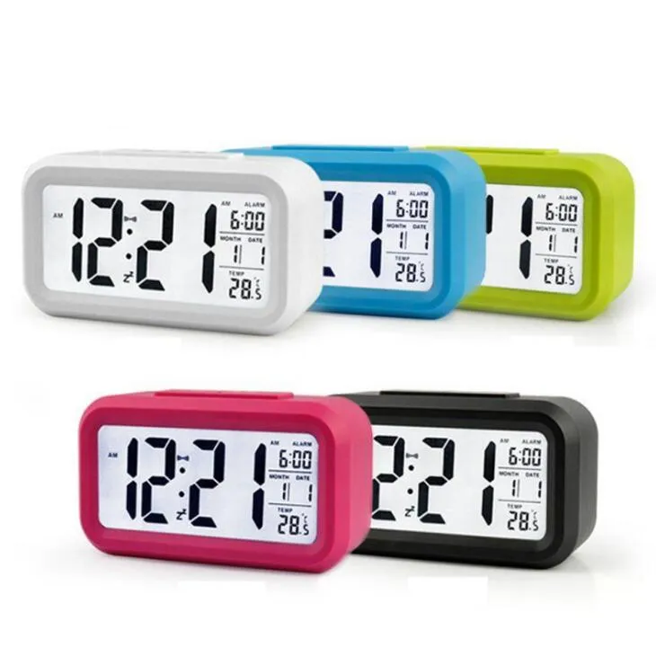 홈 오피스 여행 LX2350에 대한 온도 일정 스누즈 기능 시계와 LED 디지털 알람 시계 학생 테이블 시계