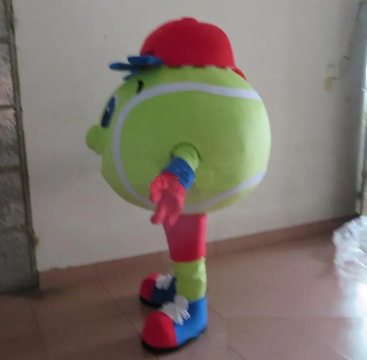 Ręczące fabryka z rabatów 2018 Kolorowa maskotka piłka tenisowa piłka tenisowa dorośli Mascot Costume 292G