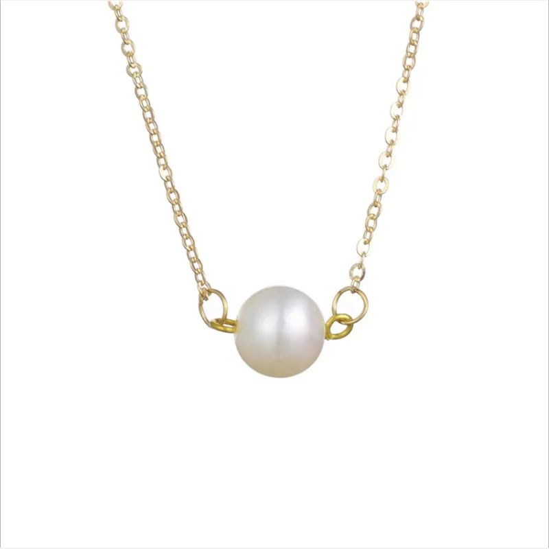 Pearl colgante gargantilla collares oro plata color cadena de clavícula para mujer mujeres niñas dulce joyería regalos