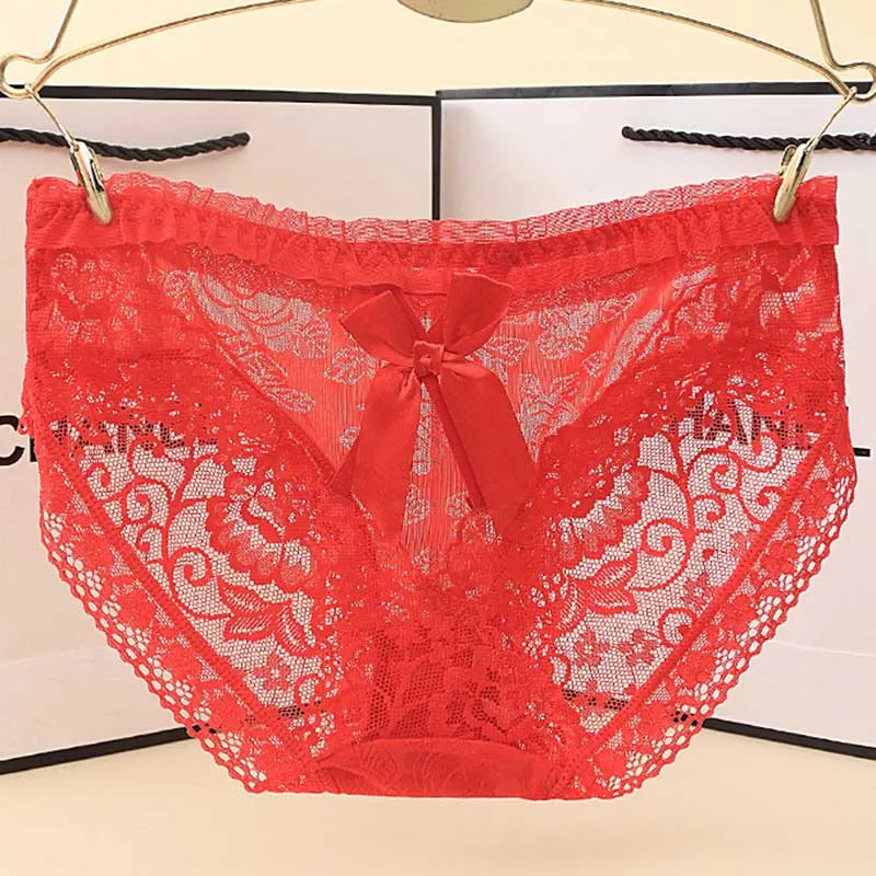 Backless Bowknot Briefs Lace Floral Cross panties women Underwears Sexy Lingerie Boxer mujeres ropa interior