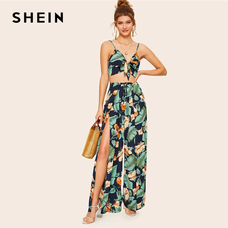 SHEIN, Tops, Sexy Shein Curve Linen Matching Peplum Crop Top And Beach  Pants X