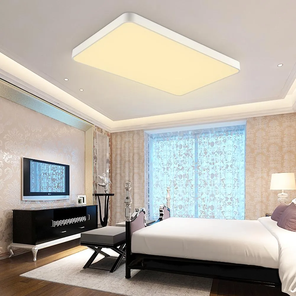 LiteMood Rectangular LED Ceiling Light: Ultra-Thin Modern Nordic Lamp for Bedroom, Living Room, Aisle, Balcony & Restaurant - Night Light Included