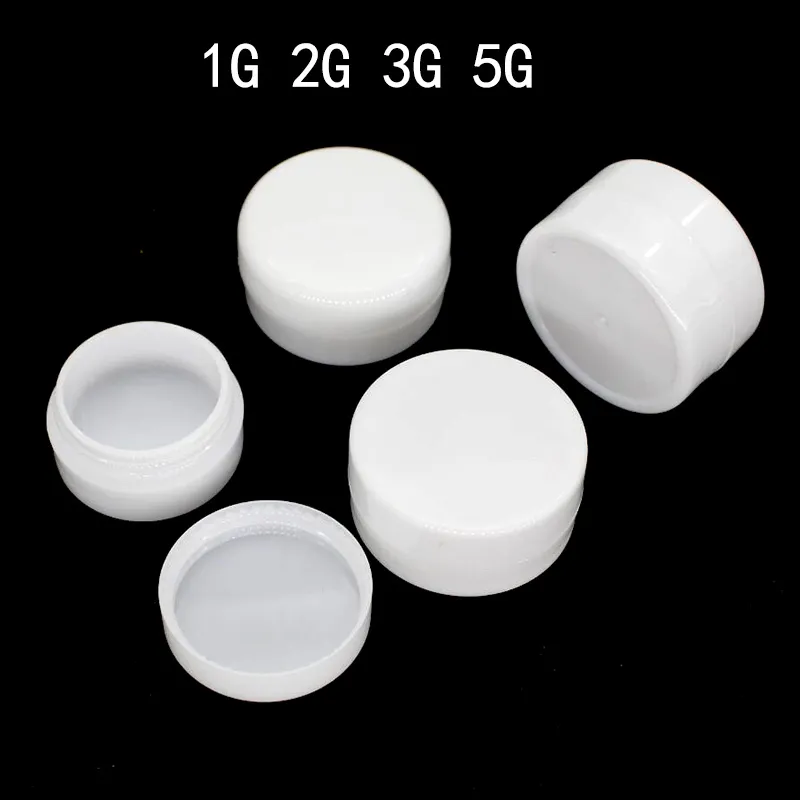 100 x 1g 2g 3g 5g Mini White Plastic Empty Jar Pot Travel Cosmetic Sample Makeup Face Cream Containers Nail Art Organizer Home