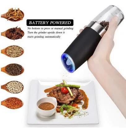 Electric Automatic Mill Pepper and Salt Grinder LED Light Peper Spice Grain Mills Porcelain Grinding Core Mill Kitchen Tools Top Quality