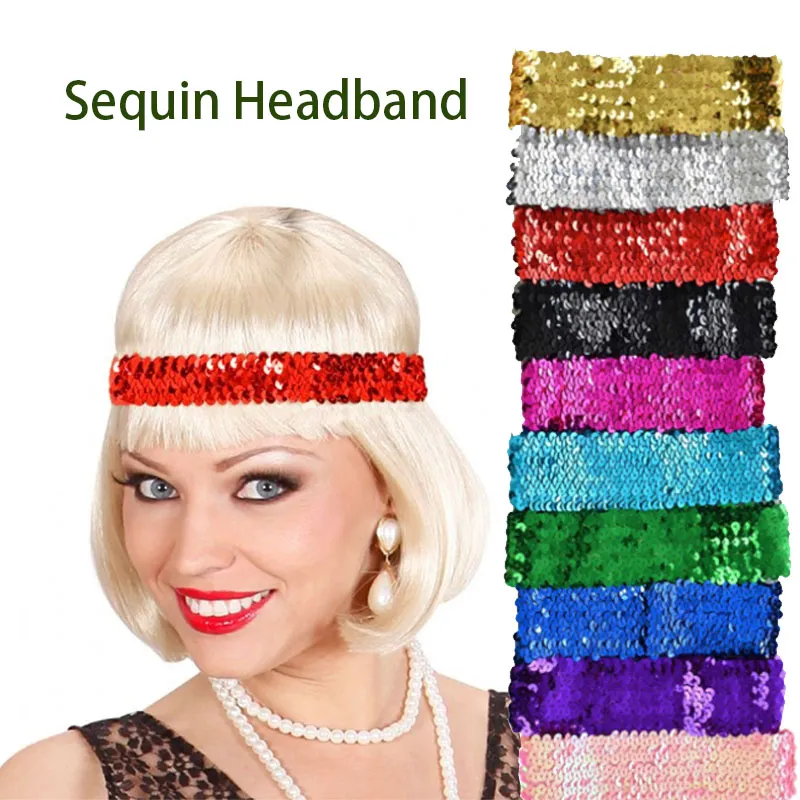 Metallic Sequin Stretch-hoofdband