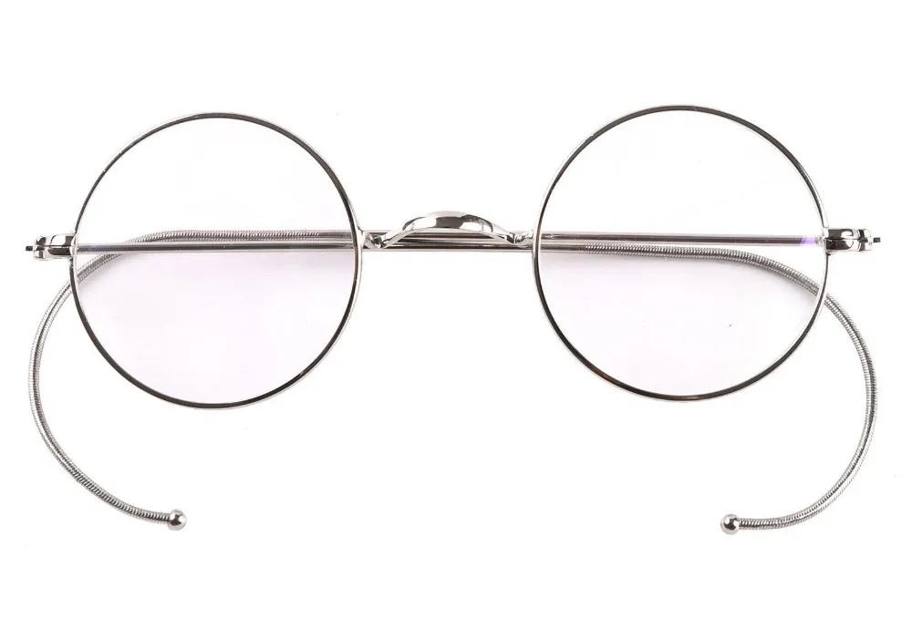 Gros-Agstum 42mm Rond Vintage Antique Fil Lunettes Lunettes Cadre Hommes Femmes Pption Lunettes Cadre RX