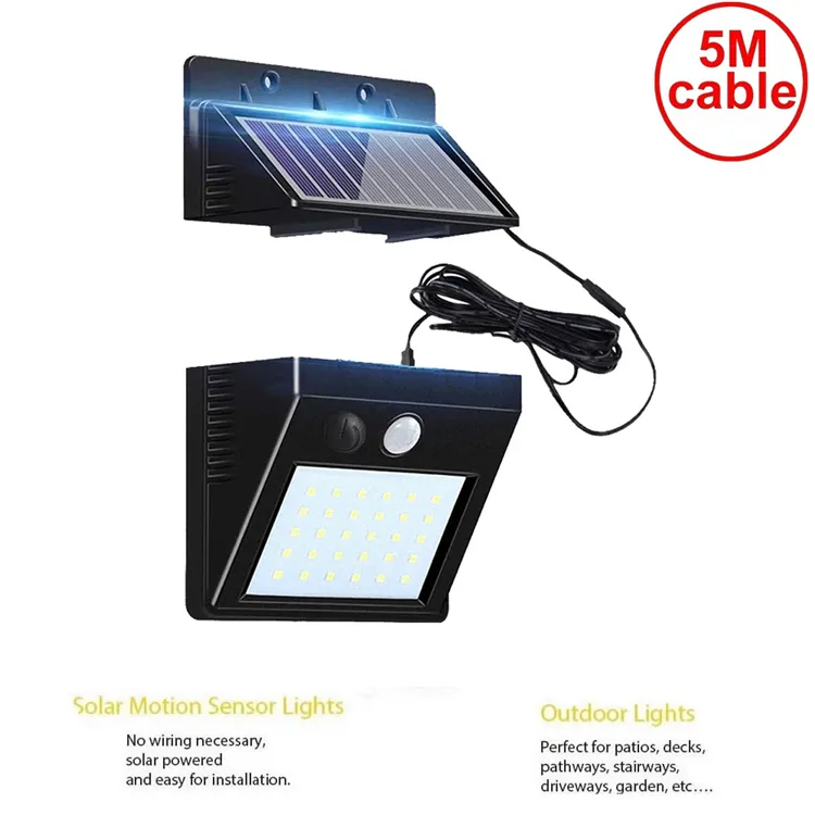 30 LED's Solar Lamp Draadloze PIR Motion Sensor Street Light Solar Charge Outdoor Security Garden Night Decoration Luminaria Indoor Home Secur