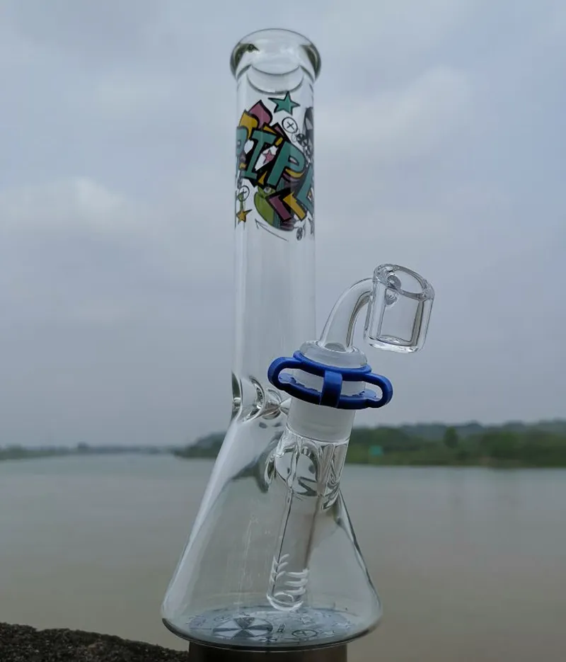 10 "de vidro Bong Beaker tubulação de água cachimbos grande reciclador com prego de quartzo banger ou grande tigela de vidro plataformas de petróleo