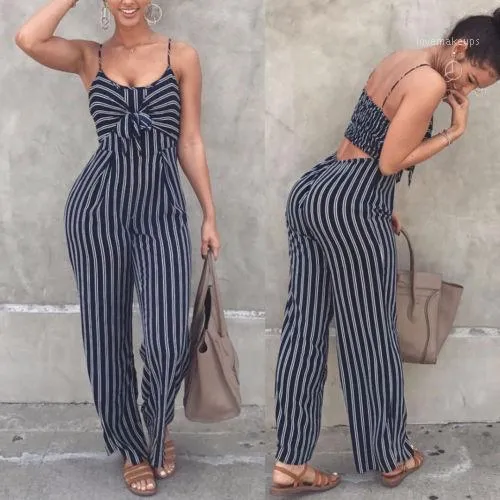 Chic Chiffon Bodysuit For Women Sleeveless Clubwear Pinstripe Jumpsuit With Long Trousers Perfect For Parties And Fashion US1 From Lovemakeups 12.5 DHgate.Com