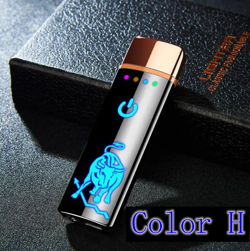Simpatico accendino USB colorato Più modelli di colore Design innovativo Ricarica ciclica per pipa da fumo per bong per sigarette Usi multipli Alta qualità