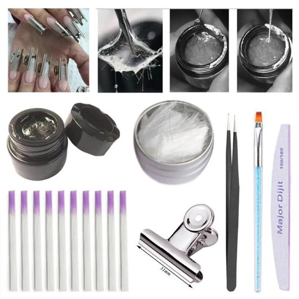 Professional Fiberglass Nail Kit Fiber Nails Extension Manicure Salon Tool Set