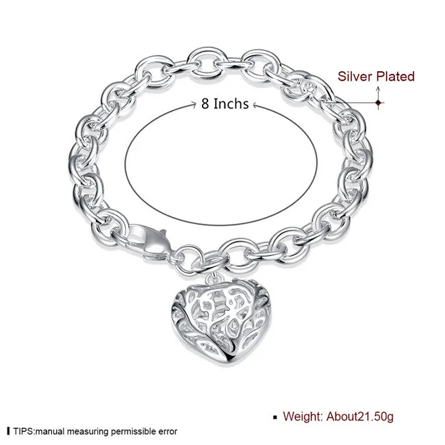 DHgate.com:925 Sterling Silver Crude Three-Dimensional Heart