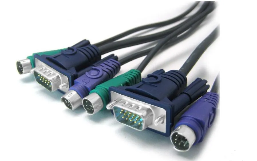 1.5 متر 5ft usb vga svga kvm 15 دبوس معيار التبديل طابعة ps2 كابل ل ps / 2 لوحة المفاتيح الماوس شحن مجاني جودة عالية الجملة 2019