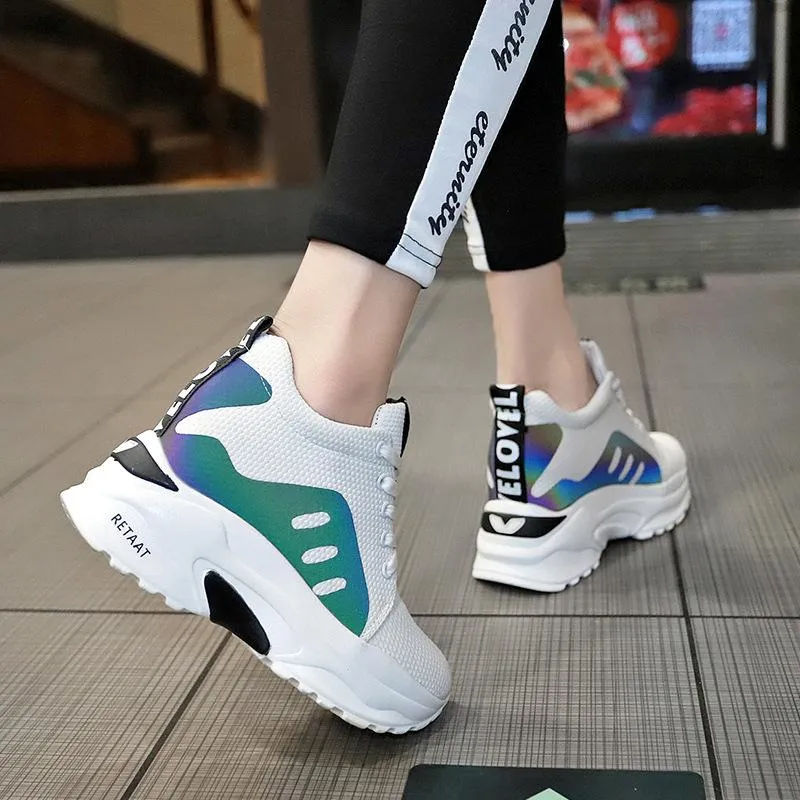 Sneakers Shoe Wedges For Height Elevate Your Style: Women's Wedge Sneakers  Height Increasing, Casual Sports Shoes, Comfortable Walking Shoes, Hot - Main Image