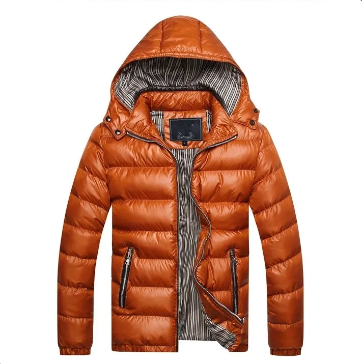 Giacca invernale da uomo 2018 Giacca con cappuccio calda addensata per uomo 5 colori Parka sottile Cappotto a bolle casual Plus Taglia M - 5XL