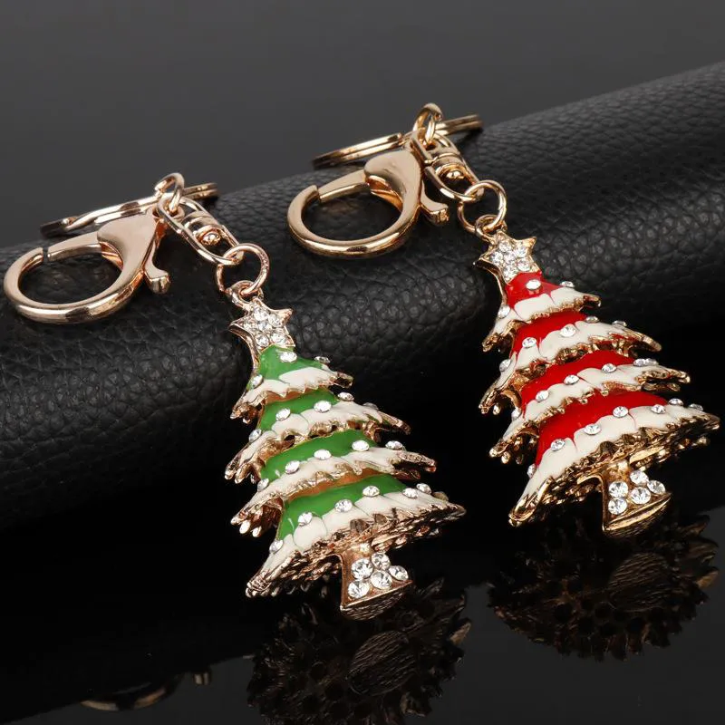 Heiße hochwertige Santa Frauen Tasche Anhänger Schlüsselanhänger Claus Weihnachtsbaum Diamant Schlüsselanhänger Schlüsselanhänger Handy Schlüsselanhänger