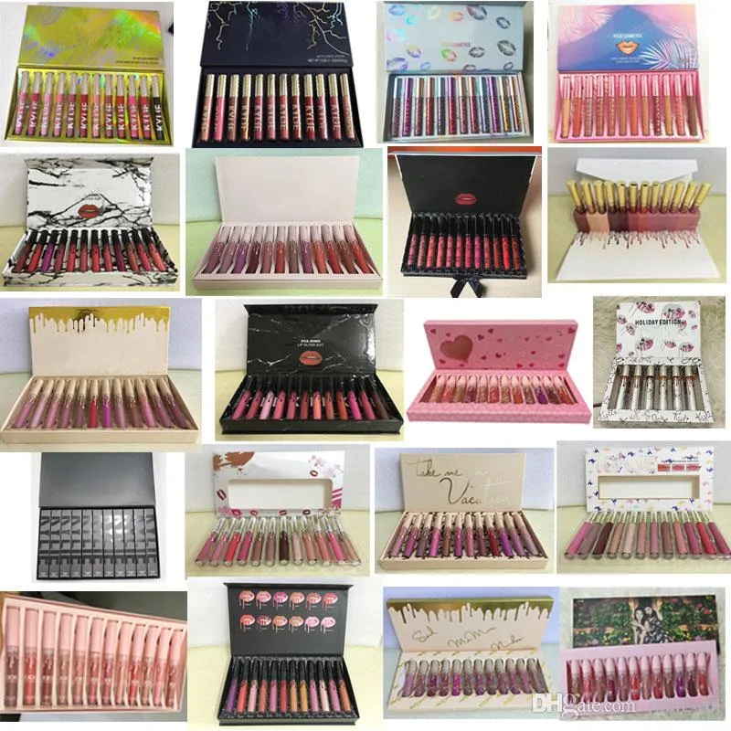 In stock ! New Makeup Lipstick High-quality 12 Popular color =1set Matte Lip Gloss DHL