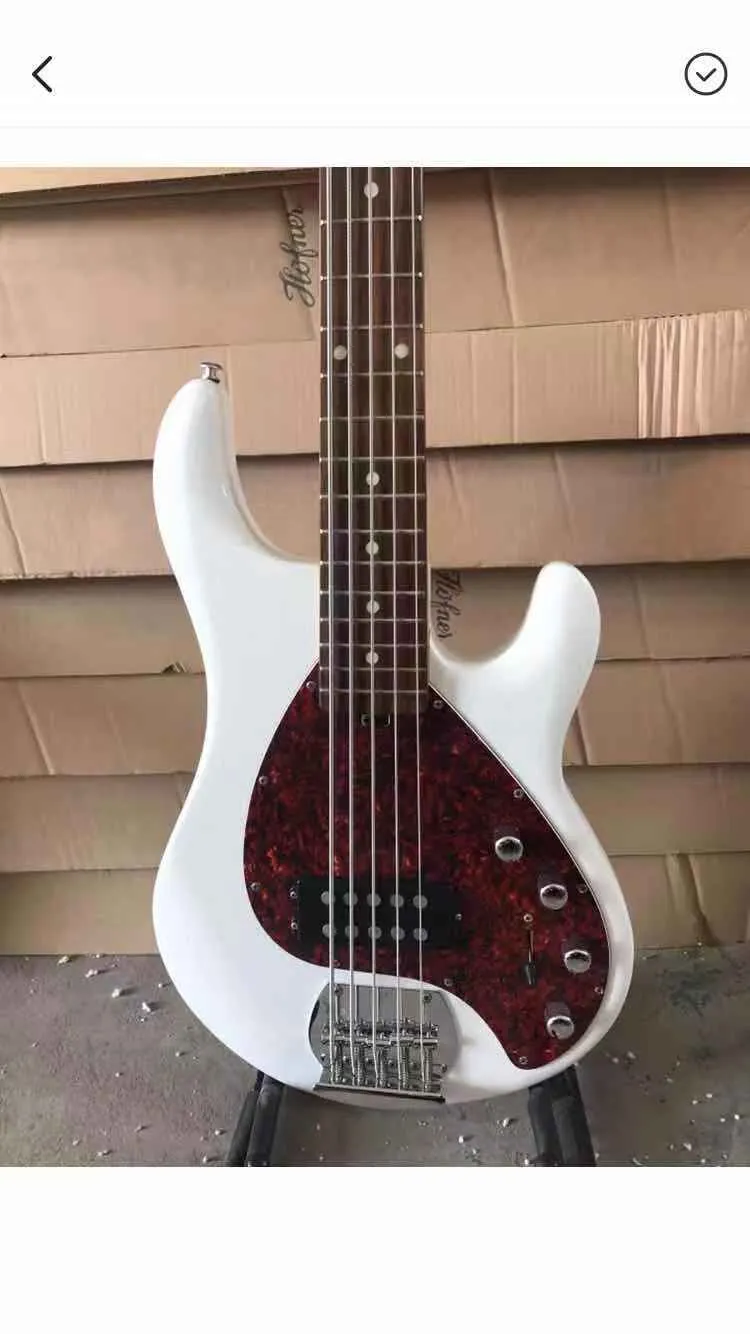 Music Man 5 Strings Bass Ernie Ball StingRay White Electric Bass Guitar