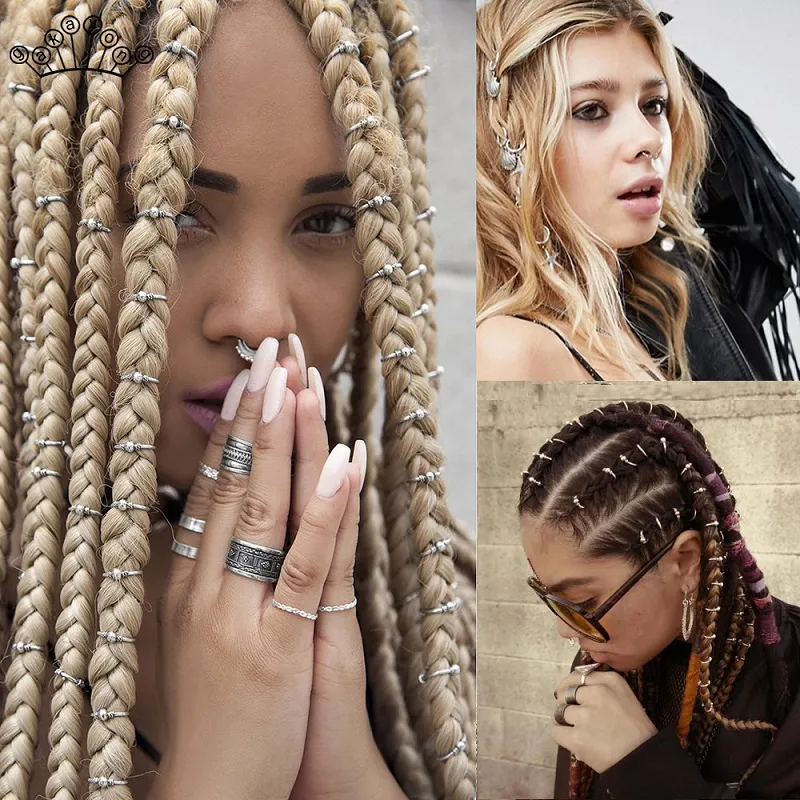 Hair Accessories Viking LOC Braid Beads Jewelry Vintage Gold Silver Color  Coils Clips Pin Wedding Party Gift From Jinzhong, $54.68