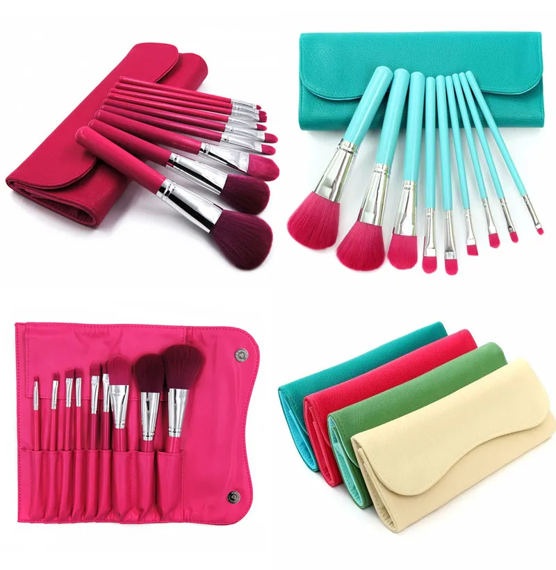 Make-up-Pinsel-Set, 9-teilig, für Eyeliner, Lippen, Puder, Foundation, Lidschatten, Make-up-Pinsel-Werkzeuge mit Kosmetiktasche