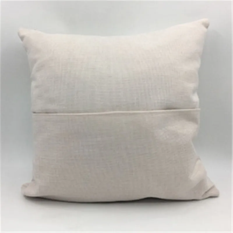 Sublimering Pocket PillowCase 40 * 40 Linne Pillowcover Pocket Pillow Kudde Värme Utskrift Blank kudde täcker grossist A02