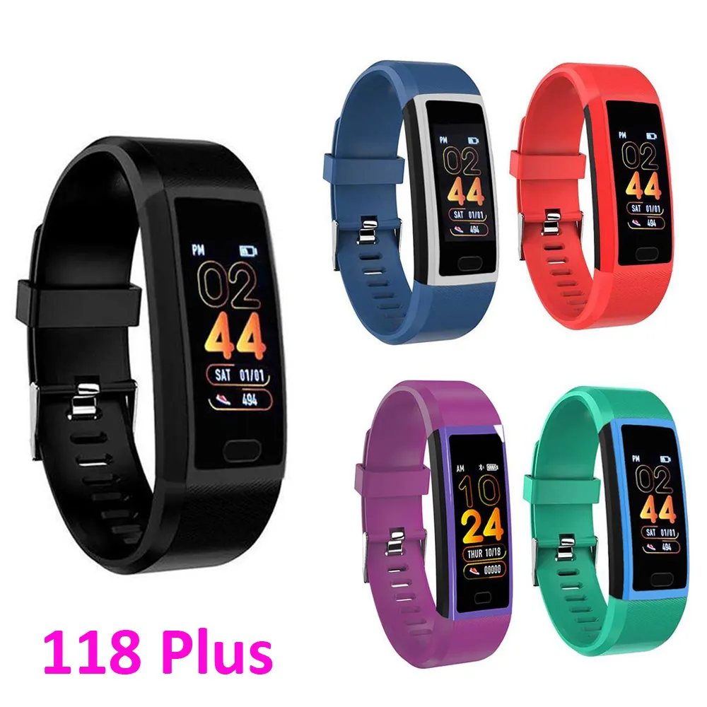 ID118 Plus Smart Armband 118 Plus IP67 Waterdichte Fitness Tracker Hartslag Bloeddruk Zuurstof Monitor Bracelet Sport Smart Band