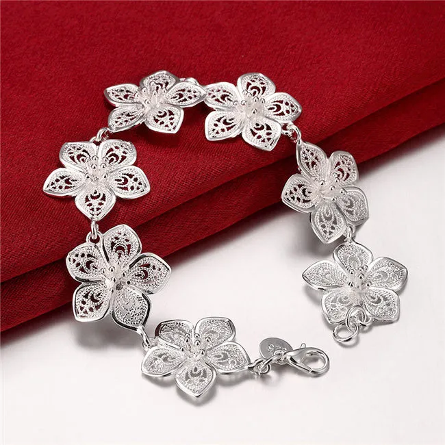 SILVER925 FLOWERS DESIGN BRACELET/ブレスレット SILVER925 FLOWERS DESIGN BRACELET/ブレスレット/シルバー