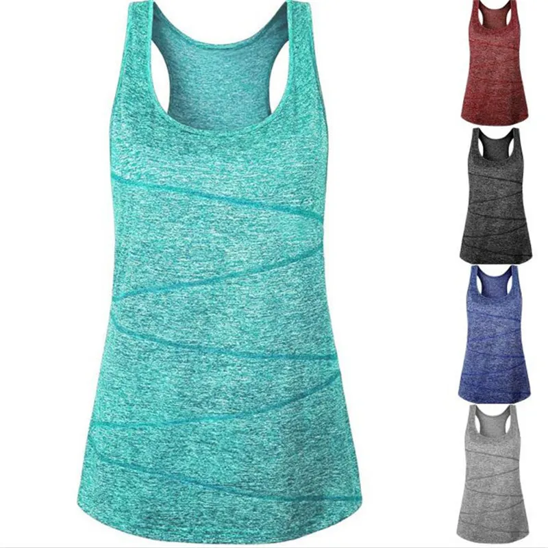 Mode Damen Weste Sommer ärmellos schnell trocknend Leibchen Fitness Tank Laufen Yoga Westen Sport Mädchen Unterhemd U-Ausschnitt Casual Home Tops