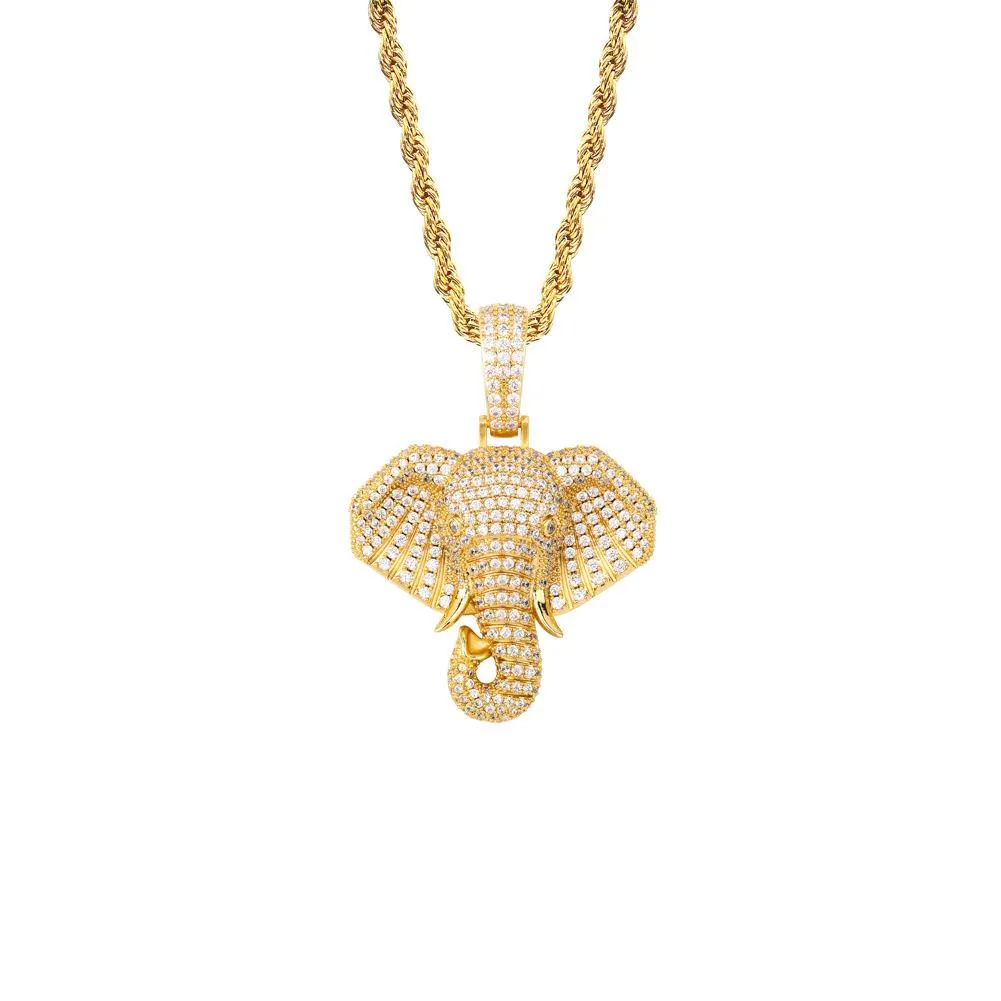 Boucles D'oreilles éléphants Plaqué Or 14K - Serties De Cristaux CZ (cubic Zirconium) - Neuf Sans Emballage