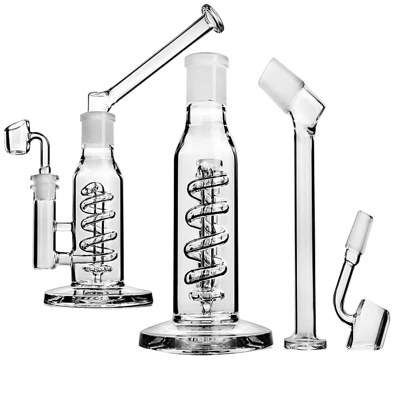 Clear straw straight hookah pipes 9inches tall glass smoking bongs water pipe with 14mm bowl