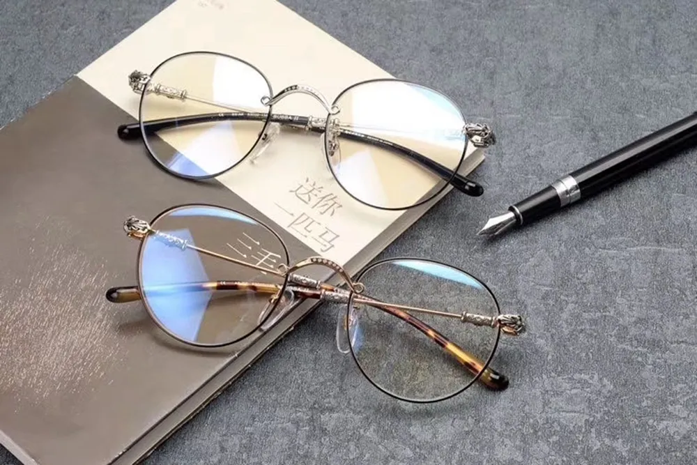 Men's round metal clearance eyeglass frames