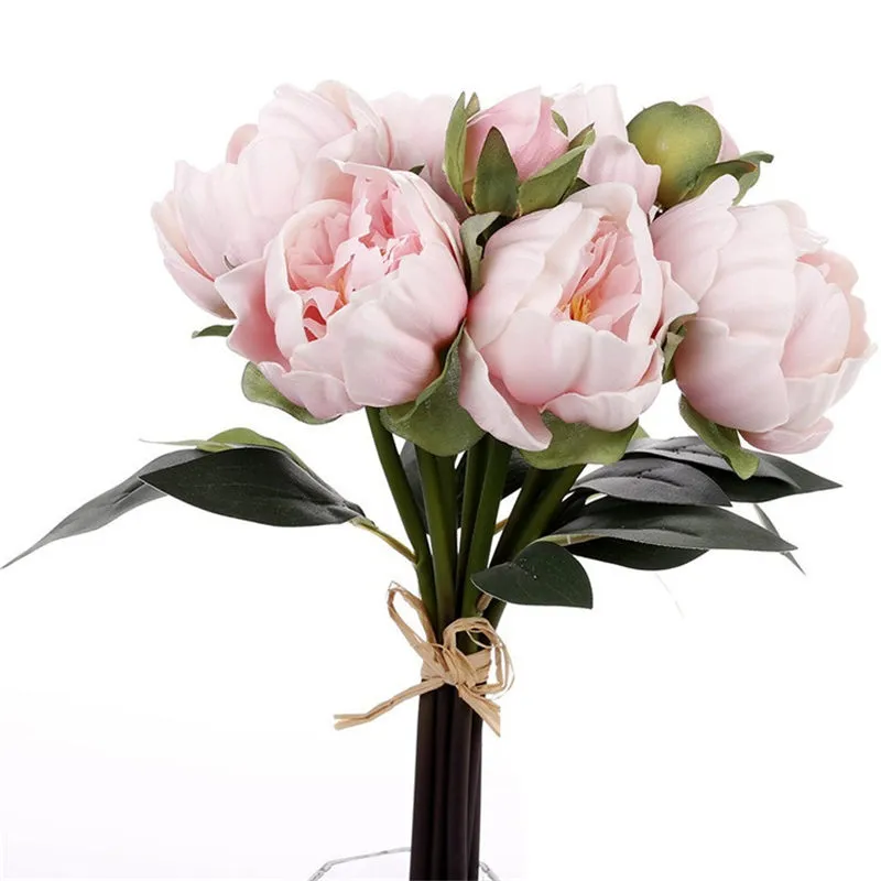 Naturlig touch pu peony knoppar bukett bröllop brud holding blomma brud hand hålla blommor hem dekorativa prydnad