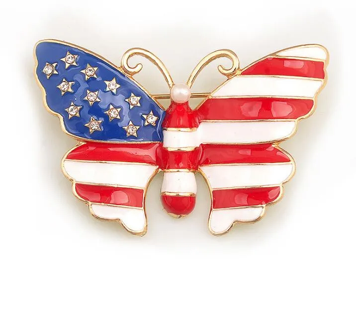 Fjäril droppe brosch djur flagga brosch europa och amerikanska populära smycken kläder brosch wy1288