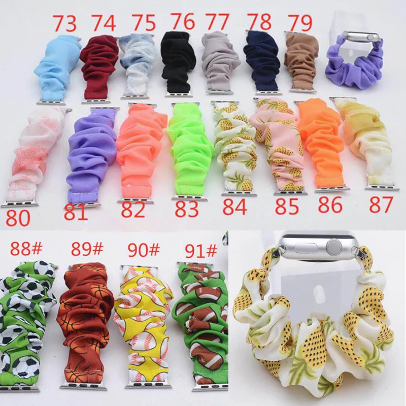 Riemen Uhrenarmband / einfarbig / Sport-Scrunchie-Stoff, modisches Armband 38 40 41 42 44 45