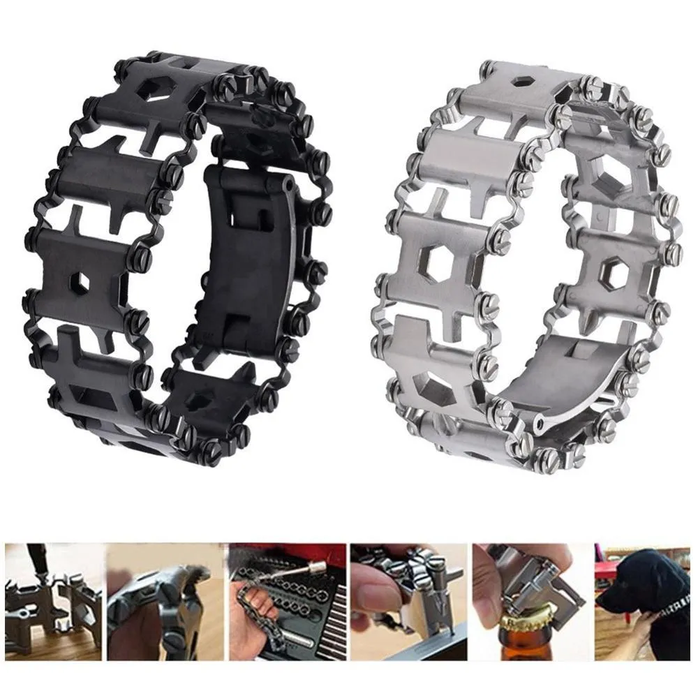 Tread Bracelet 29 In 1 Multi Tool Bracelets Stainless Steel Men Outdoor  Survival Bracelet Hand Tools Kit Watch Strap Accessories - AliExpress
