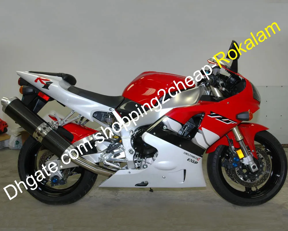 För Yamaha 98 99 YZF R1 1000 1998 1999 YZF-R1 YZFR1 YZF1000 Red White Fairing Set (formsprutning)