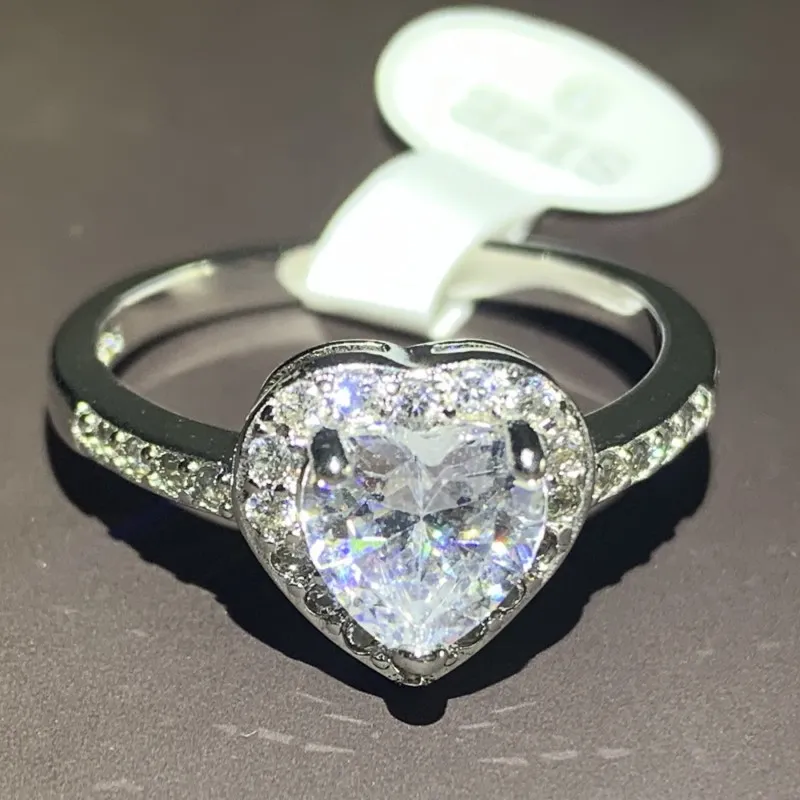 DHgate.com:Exquisite 925 Sterling Silver Ring with White